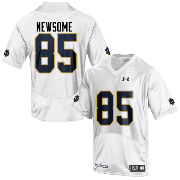 Men #85 Tyler Newsome Notre Dame Fighting Irish College Football Jerseys-White - Click Image to Close